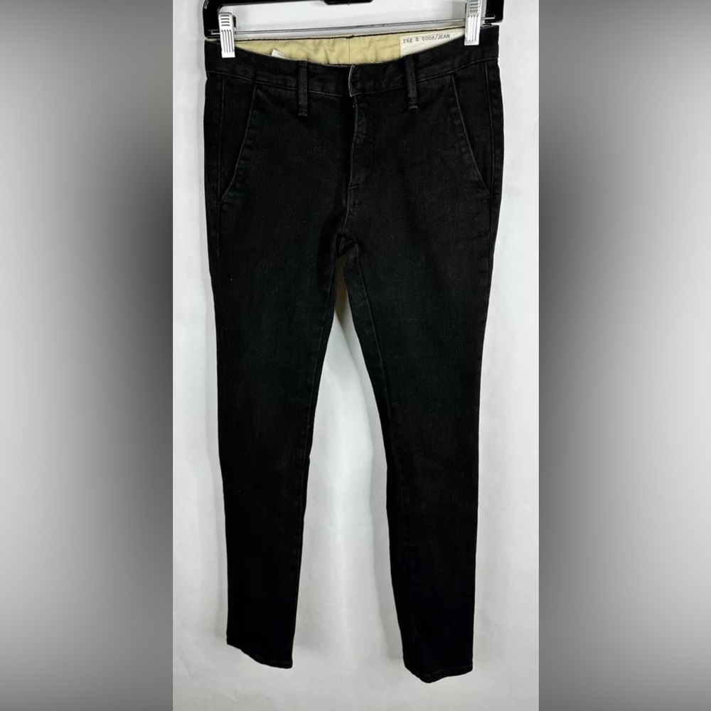Rag & Bone Womens Jeans 25 Skinnt Black Cotton Stretch Denim Pockets Dark Wash